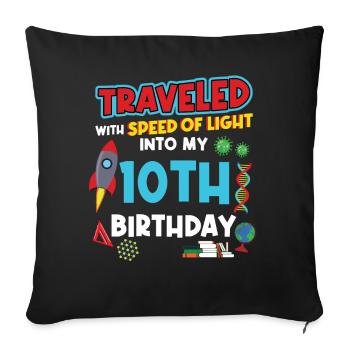 10. Birthday - Science Birthday - Sofa pillowcase 17,3'' x 17,3'' (45 x 45 cm) - black - Front