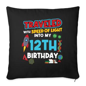 12. Birthday - Science Birthday - Sofa pillowcase 17,3'' x 17,3'' (45 x 45 cm) - black - Front