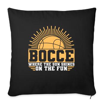 Boccia Wo die Sonne auf Spaß scheint Boccia-Ball - Sofakissenbezug 45 x 45 cm - Schwarz - Vorne