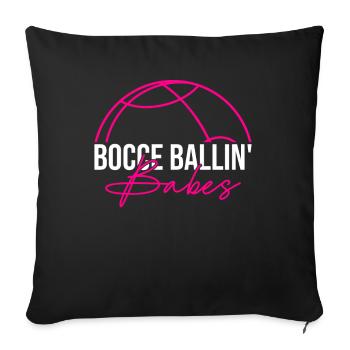 Bocce Ballin' Babes - Boccia - Housse de coussin décorative 45 x 45 cm - noir - Devant