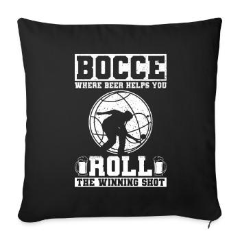 Boccia, wo das Bier dem Sieger hilft - Boccia-Ball - Sofakissenbezug 45 x 45 cm - Schwarz - Vorne