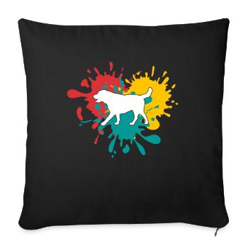 Chien - Housse de coussin décorative 45 x 45 cm - noir - Devant