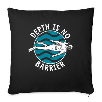 Depth Is No Barrier Diving Fins Goggles - Sofa pillowcase 17,3'' x 17,3'' (45 x 45 cm) - black - Front