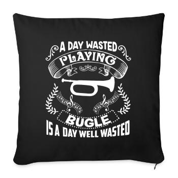 Bugle A Day Playing Bugle - Sofa pillowcase 17,3'' x 17,3'' (45 x 45 cm) - black - Front