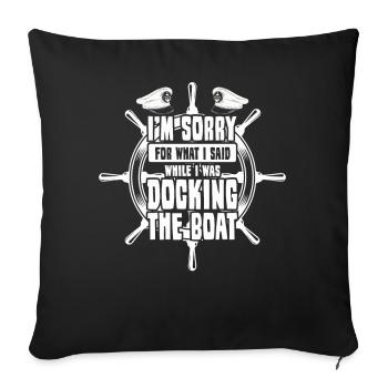 Funny saying boat captain skipper - Sofa pillowcase 17,3'' x 17,3'' (45 x 45 cm) - black - Front
