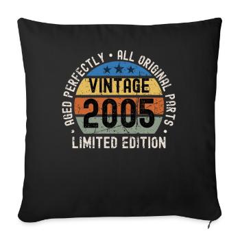 18ème Anniversaire Millésime 2005 - Housse de coussin décorative 45 x 45 cm - noir - Devant