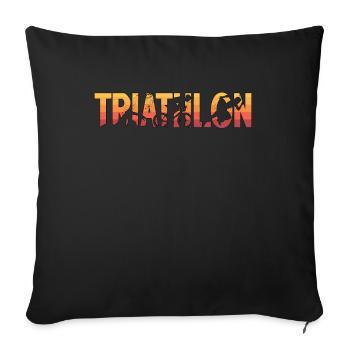 Triathlon Swimming Sprinting Cycling Competition - Sofakissenbezug 45 x 45 cm - Schwarz - Vorne