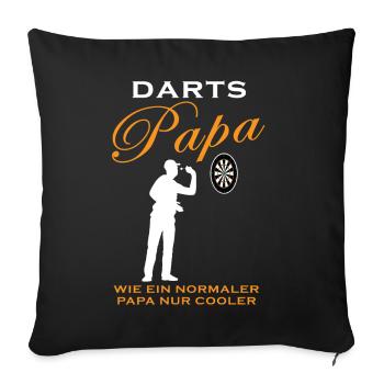 Darts Papa Spruch Dartspieler Darts Fans Geschenk - Sofakissenbezug 45 x 45 cm - Schwarz - Vorne