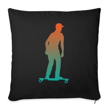 E-Skateboard Elektro-Skateboard Skater Geschenk - Sofakissenbezug 45 x 45 cm - Schwarz - Vorne