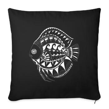 Maori Fish Polynesian Tattoo - Sofa pillowcase 17,3'' x 17,3'' (45 x 45 cm) - black - Front