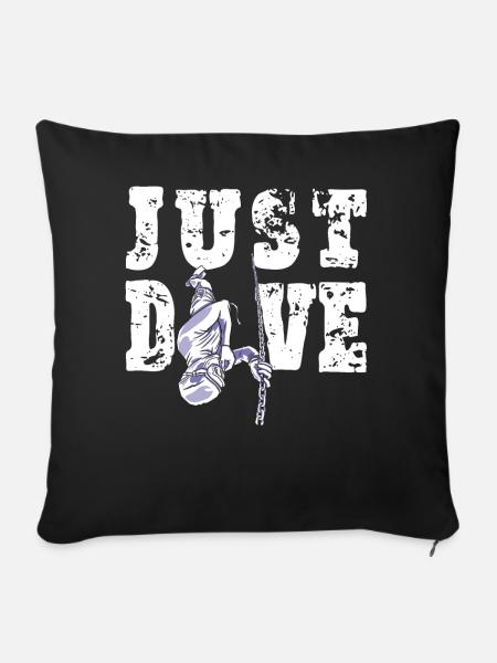 Freediver Quote Freitauchen - Sofakissenbezug 45 x 45 cm - Schwarz