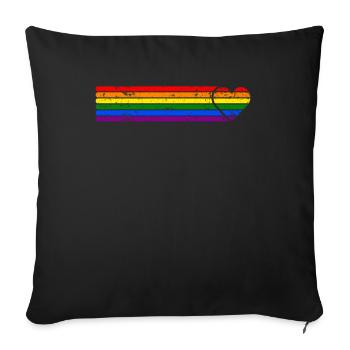Gay Pride LGBT Pride Drapeau arc-en-ciel - Housse de coussin décorative 45 x 45 cm - noir - Devant