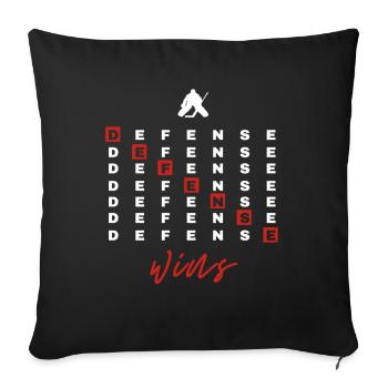 Defense Wins Goalie Ice Hockey Goalie - Sofa pillowcase 17,3'' x 17,3'' (45 x 45 cm) - black - Front