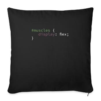 Lustiger CSS Muscles Flex GYM - Sofakissenbezug 45 x 45 cm - Schwarz - Vorne