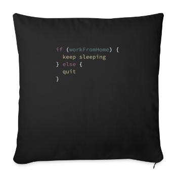 Fun work from home computer - Sofa pillowcase 17,3'' x 17,3'' (45 x 45 cm) - black - Front