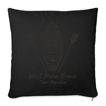 Family Vacation Florida West Palm Beach Palm Ocean - Sofa pillowcase 17,3'' x 17,3'' (45 x 45 cm) - black - Front