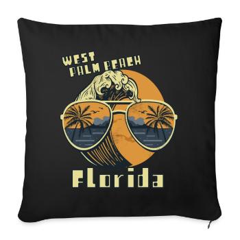 Palm Sunglasses Florida West Palm Beach Ocean - Sofa pillowcase 17,3'' x 17,3'' (45 x 45 cm) - black - Front