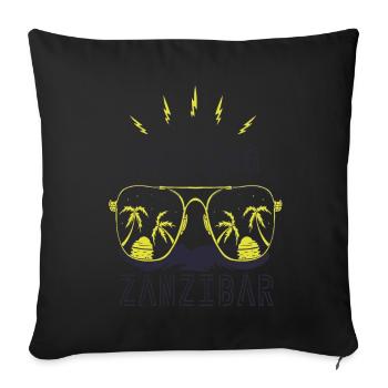 Sonnenbrille Surfen Zanzibar Strandurlaub Palme - Sofakissenbezug 45 x 45 cm - Schwarz - Vorne