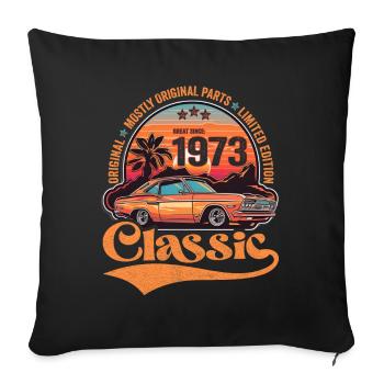 1973 Anniversaire Classic Car né en 1973 - Housse de coussin décorative 45 x 45 cm - noir - Devant