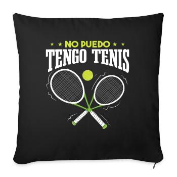 Tenis Entrenador Tenista Divertido - Housse de coussin décorative 45 x 45 cm - noir - Devant