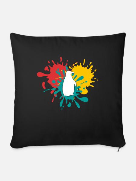 Pinguin Silhouette - Sofakissenbezug 45 x 45 cm - Schwarz