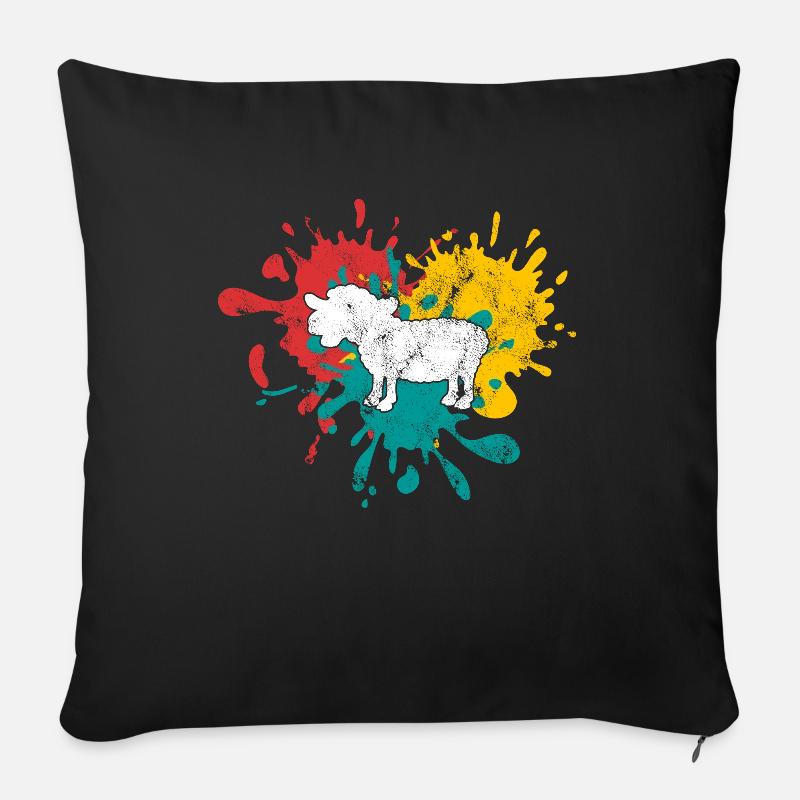 Schaf - Sofakissenbezug 45 x 45 cm - Schwarz