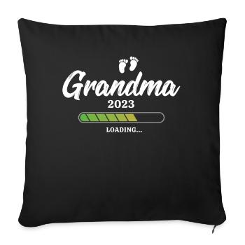 Chargement de grand-mère 2023 - Housse de coussin décorative 45 x 45 cm - noir - Devant