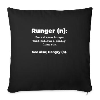 Run - Sofa pillowcase 17,3'' x 17,3'' (45 x 45 cm) - black - Front