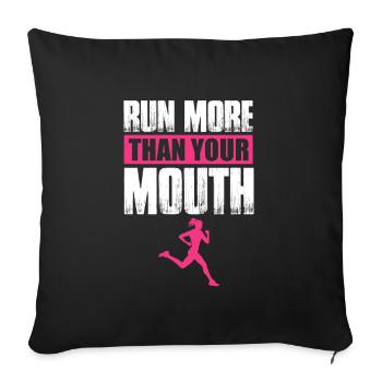 Run - Sofa pillowcase 17,3'' x 17,3'' (45 x 45 cm) - black - Front