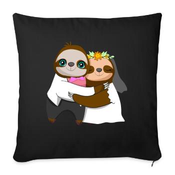 Wedding Day Married Sloth Whisperer - Sofa pillowcase 17,3'' x 17,3'' (45 x 45 cm) - black - Front