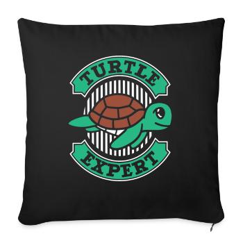 Turtle Expert Water Turtle Tortoise - Sofa pillowcase 17,3'' x 17,3'' (45 x 45 cm) - black - Front