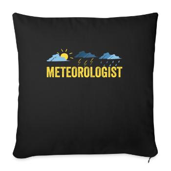 Météorologue Prévisions météorologiques Profession de météorologue - Housse de coussin décorative 45 x 45 cm - noir - Devant