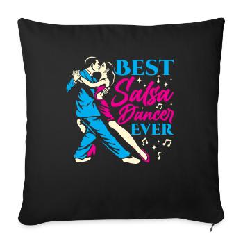 Meilleur danseur de salsa jamais danser Dance Hobby - Housse de coussin décorative 45 x 45 cm - noir - Devant