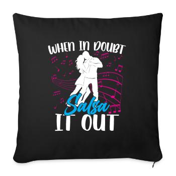 When In Doubt Salsa It Out Dance Dancers Dance - Housse de coussin décorative 45 x 45 cm - noir - Devant