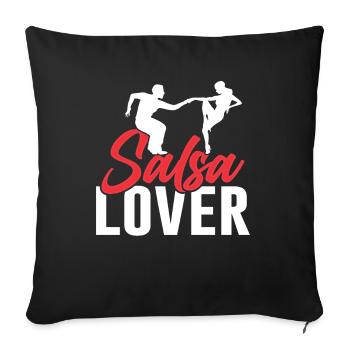 Salsa Lovers Hobby Dance Dancers Dancing - Sofa pillowcase 17,3'' x 17,3'' (45 x 45 cm) - black - Front