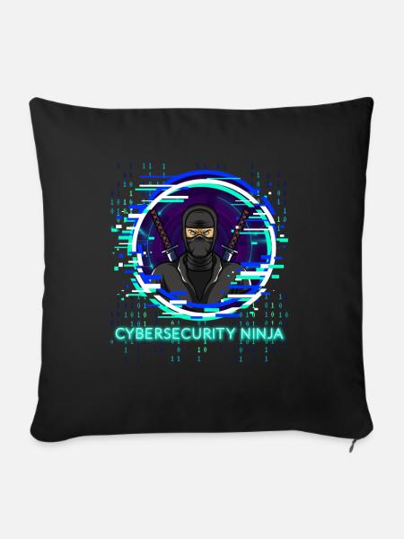 Cybersecurity Ninja Code Programmierer Nerd - Sofakissenbezug 45 x 45 cm - Schwarz