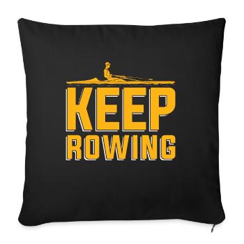 Aviron Continuer Aviron Sports nautiques Rameurs Bateau Rameur - Housse de coussin décorative 45 x 45 cm - noir - Devant