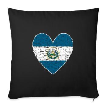El Salvador Heart Art Design - Sofa pillowcase 17,3'' x 17,3'' (45 x 45 cm) - black - Front