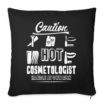 Cosmetologist Cosmetologist Caution - Sofa pillowcase 17,3'' x 17,3'' (45 x 45 cm) - black - Front