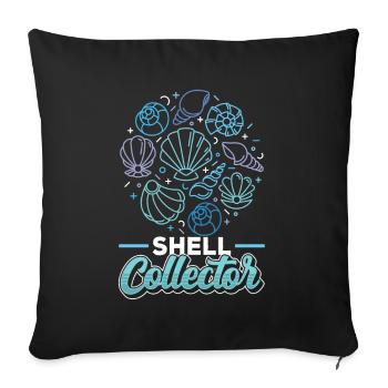 Shell collectors Mussel collectors collect mussels - Sofa pillowcase 17,3'' x 17,3'' (45 x 45 cm) - black - Front