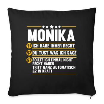 Monika - Sofakissenbezug 45 x 45 cm - Schwarz - Vorne