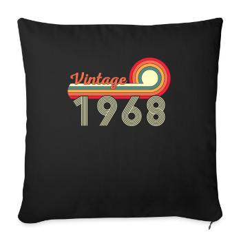 54ème anniversaire de Vintage Né en 1968 - Housse de coussin décorative 45 x 45 cm - noir - Devant