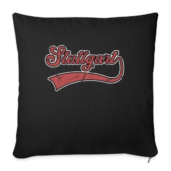 Lettrage de Stuttgart - Housse de coussin décorative 45 x 45 cm - noir - Devant