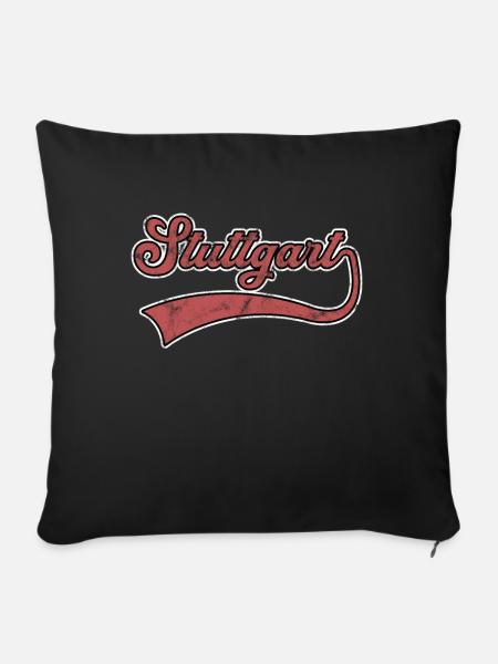 Stuttgart Schriftzug - Sofakissenbezug 45 x 45 cm - Schwarz