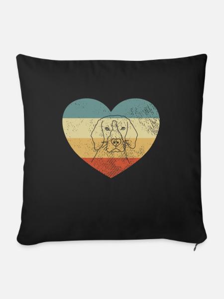 Hund Hundekopf Retro - Sofakissenbezug 45 x 45 cm - Schwarz