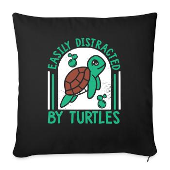 Easily Distracted By Turtles Aquatic Turtle - Sofa pillowcase 17,3'' x 17,3'' (45 x 45 cm) - black - Front
