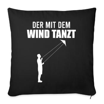 Drachensteigen Spruch Drachenfliegen Geschenk - Sofakissenbezug 45 x 45 cm - Schwarz - Vorne