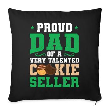 Fier papa d’un vendeur de biscuits très talentueux - Housse de coussin décorative 45 x 45 cm - noir - Devant