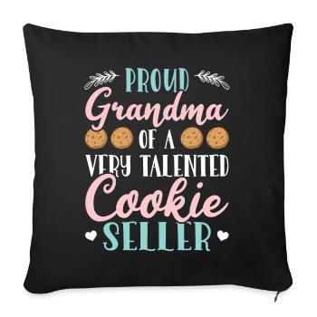 Fière grand-mère d’un vendeur de biscuits très talentueux - Housse de coussin décorative 45 x 45 cm - noir - Devant