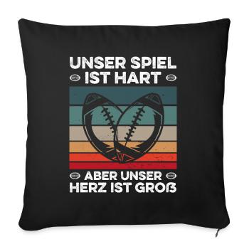 Football américain Notre jeu est difficile à dire - Housse de coussin décorative 45 x 45 cm - noir - Devant